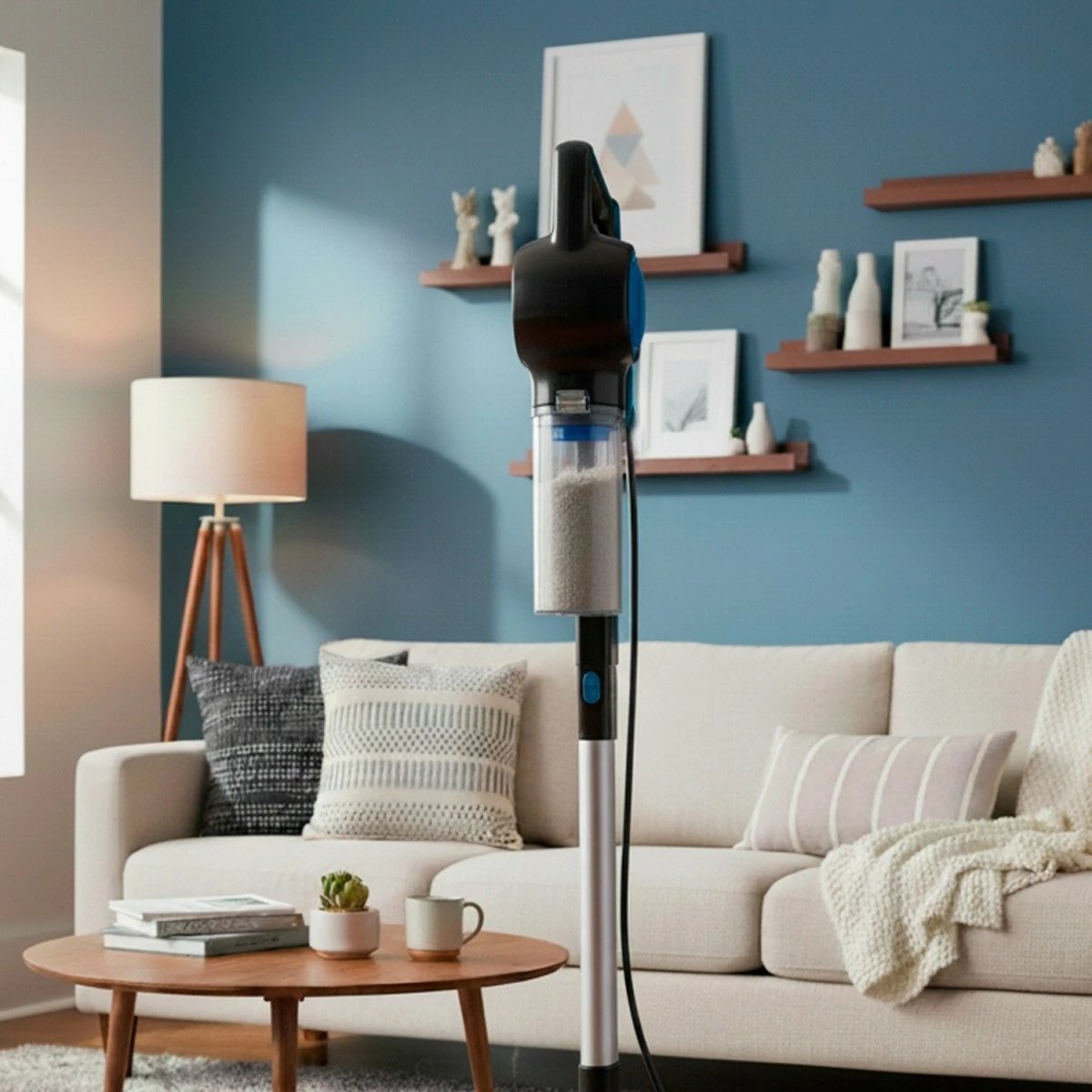 Fshesë me korent vertikale 3-në-1, BLACK+DECKER BXVMS602, 600W, pa qese, depozitë 0.7L, kabllo 6m, Black/Denim/Silver