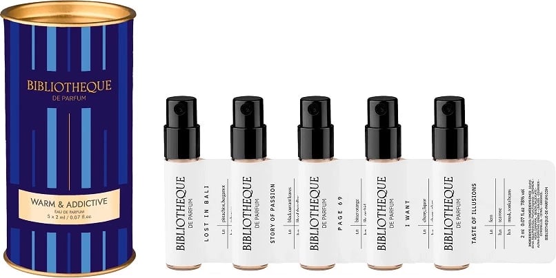 Eau de Parfum për femra Bibliotheque de Parfum Warm & Addictive set, 5x2ml