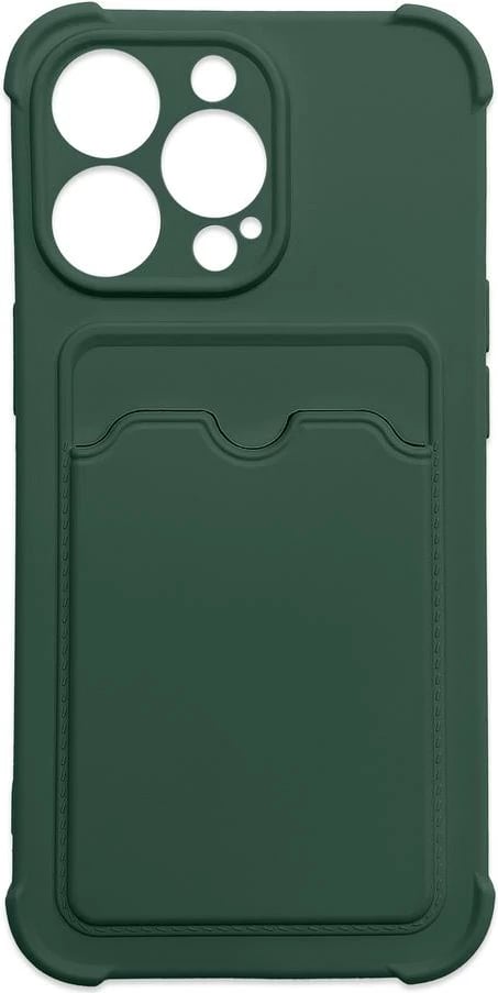 Mbështjellës telefoni Hurtel Card Armor për Samsung Galaxy A22, xhep për kartela, silikon, e gjelbër