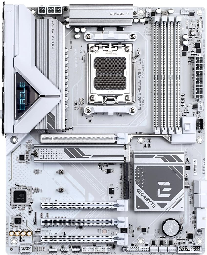 Pllakë amë Gigabyte B850 EAGLE WIFI7 ICE, Socket AM5, DDR5, PCIe 5.0, WIFI 7, e bardhë