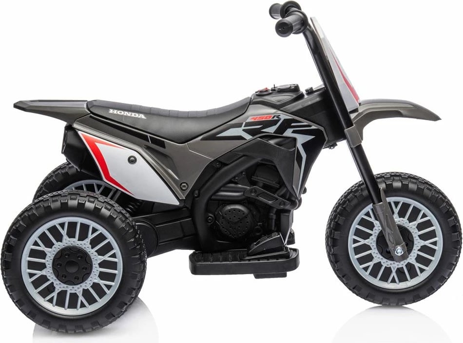 Moto elektrike fëmijësh, Milly Mally Honda CRF 450R, 6V 4.5Ah 30W, shpejtësi 2.5-3 km/h, ngarkesa 25 kg, gri