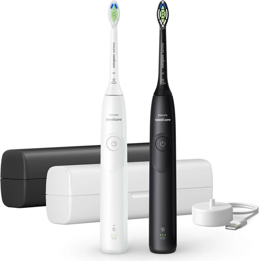 Furçë dhëmbësh sonike, Philips, Sonicare 5300 HX7109/01, me kuti udhëtimi, zi/bardhë, paketë dyshe