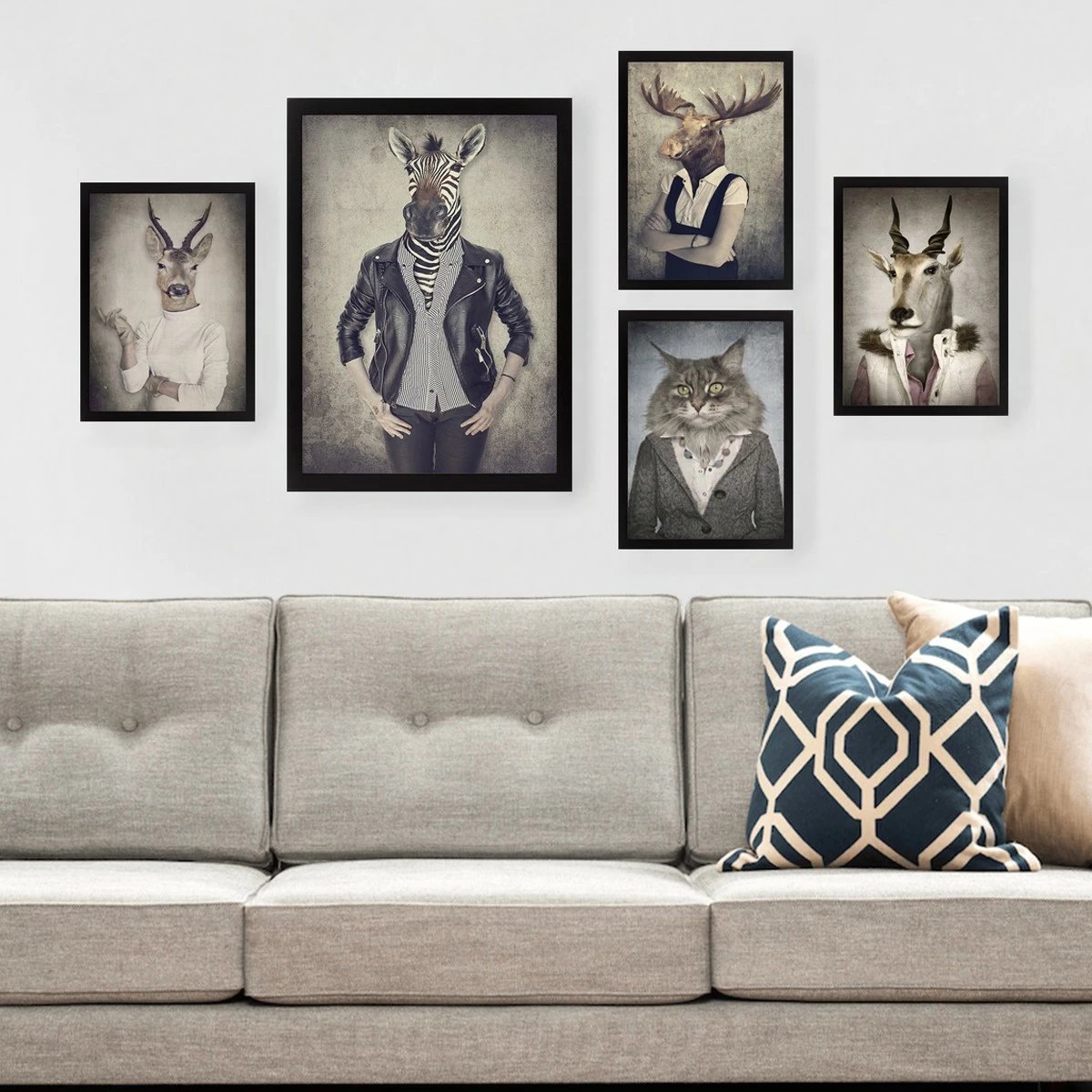 Pikturë dekorative me kornizë MDF (5 copë), Wallity, SET_055