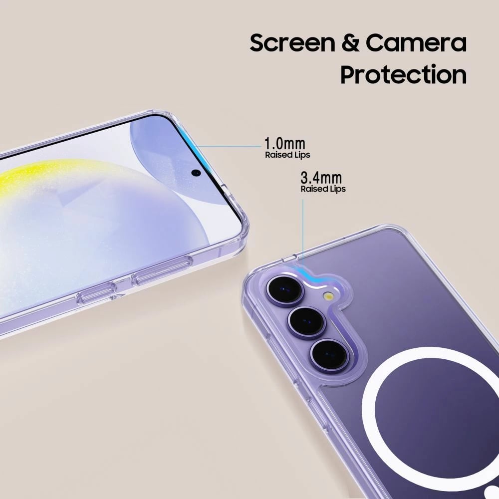 Mbështjellës Tech-Protect FlexAir Hybrid MagSafe për Samsung Galaxy S25 Edge, Transparent