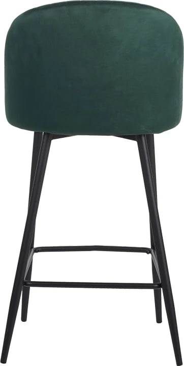 Karrige për bar, kadife, ngjyrë e gjelbër e errët, këmbë metali të zeza, 53x46.5x96.5