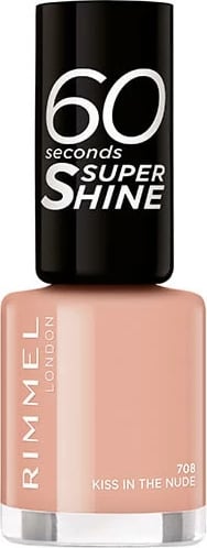 Llak për thonj Rimmel London 60 Seconds Super Shine 708 Kiss In The Nude unisex nude
