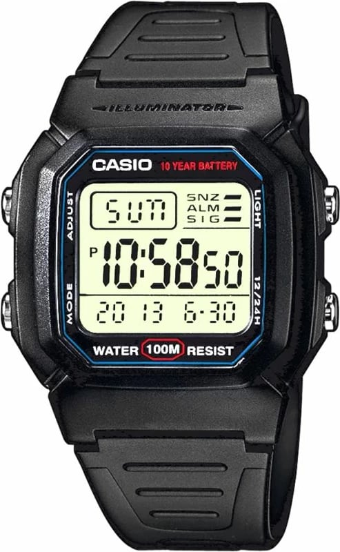 Orë dore për meshkuj CASIO, e zezë