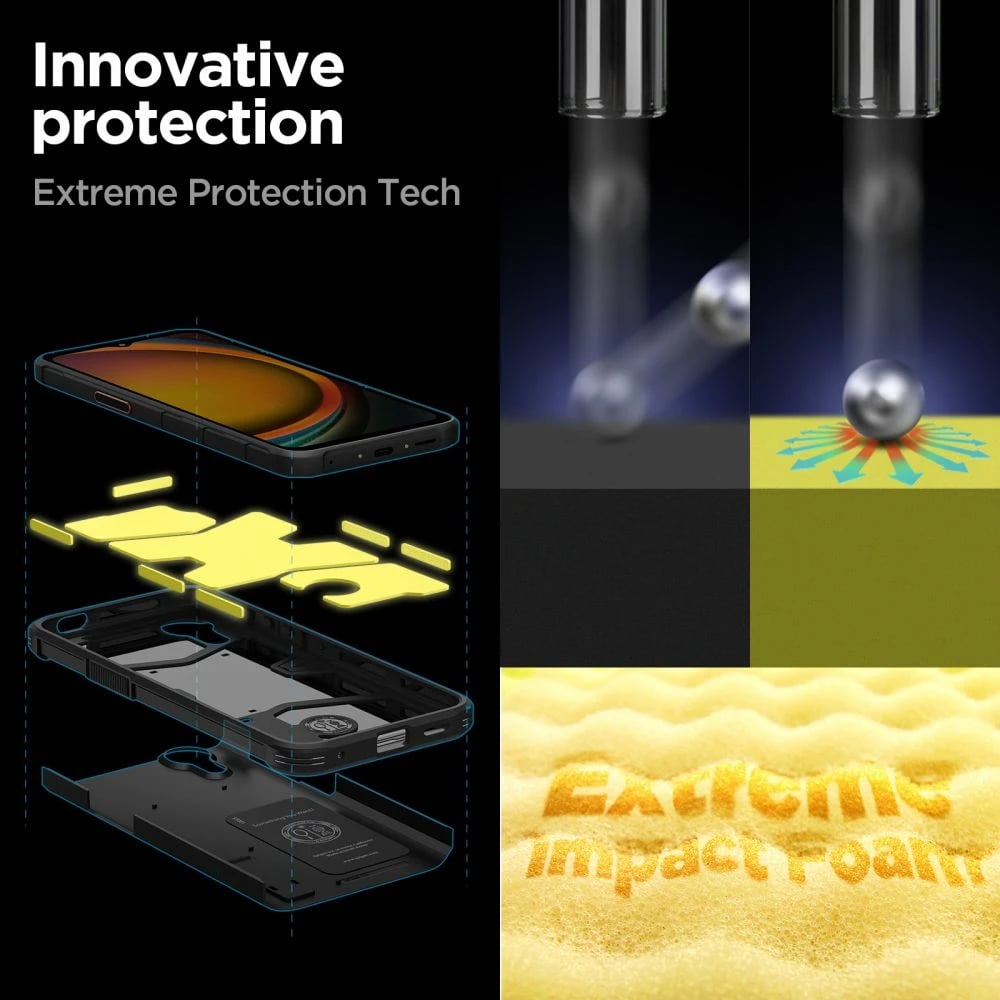 Mbështjellës Spigen Tough Armor për Samsung Galaxy XCover 7, i zi