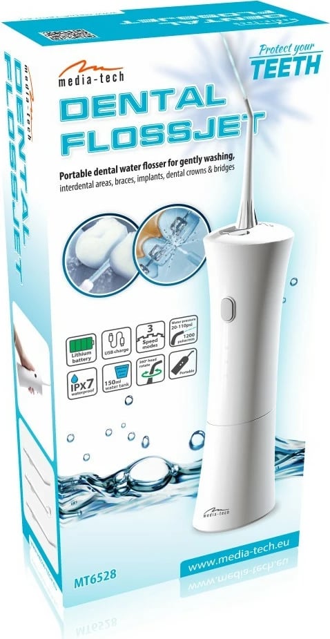 Irigator dentar portativ Media-Tech MT6528, i bardhë