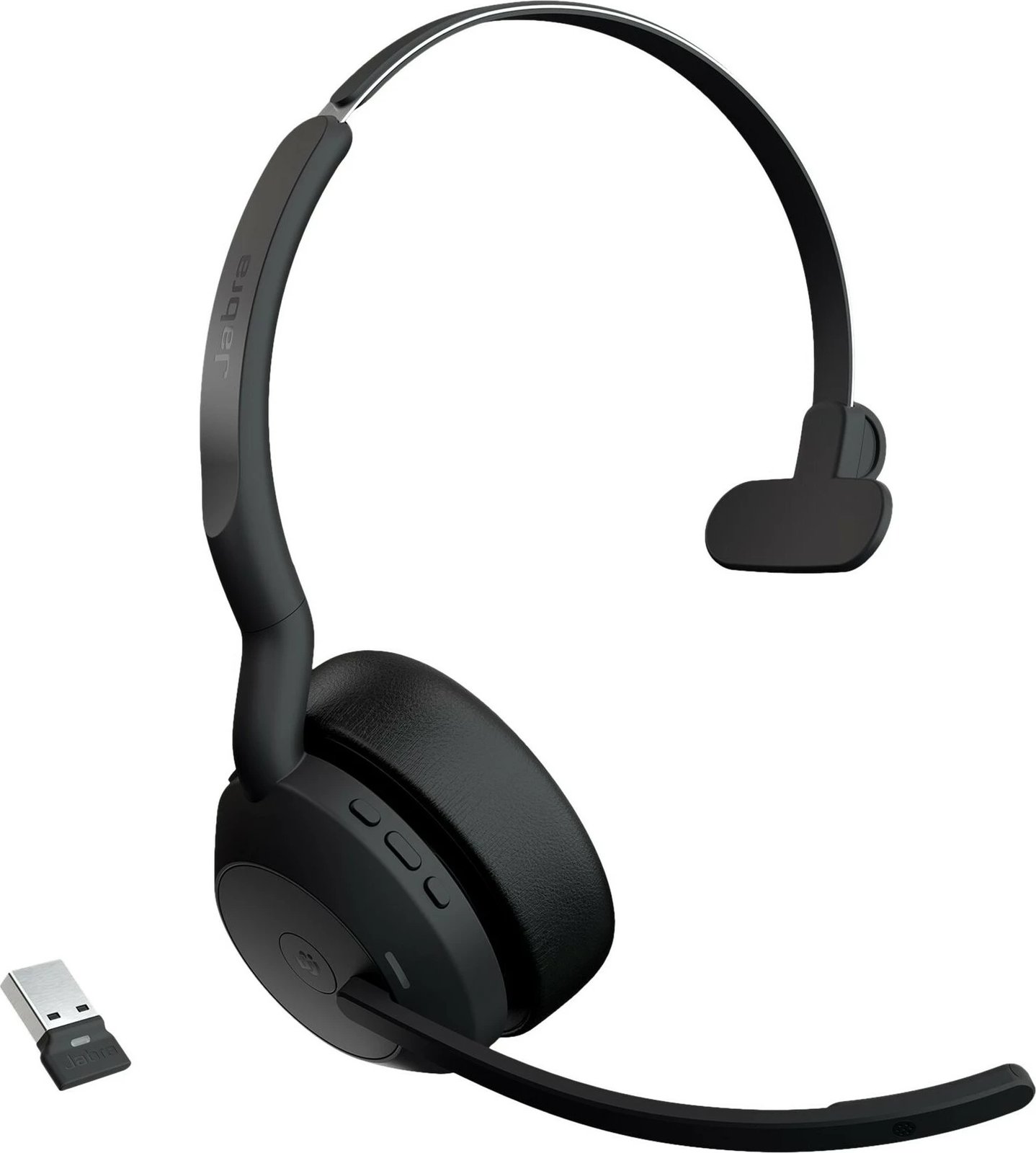 Kufje Jabra Evolve2 55, Link380a MS Mono, Wireless, Office/Call center, 20 - 20000 Hz, 79 g, Headset, Black Kufje Jabra Evolve2 55, Link380a MS Mono, Wireless, Office/Call center, 20 - 20000 Hz, 79 g, Headset, Black