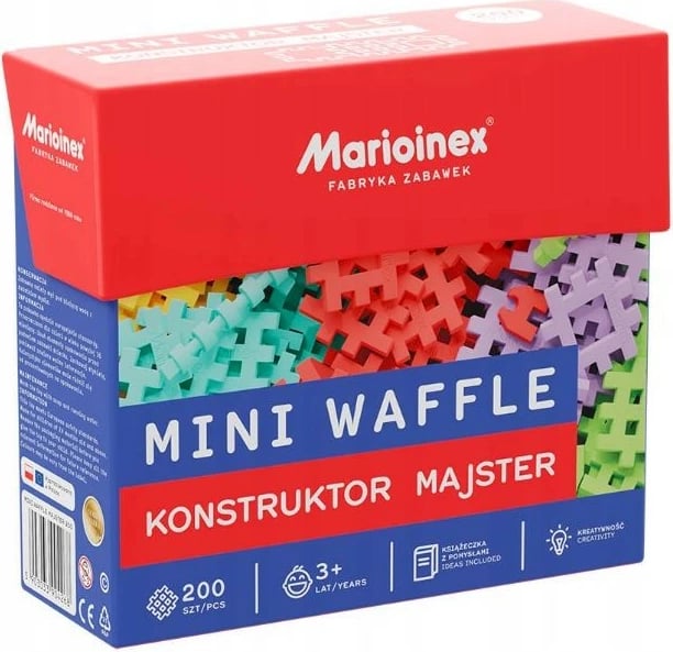 Set blloqe ndërtimi Marioinex Mini Waffle Master Constructor 200 copë, shumëngjyrëshe