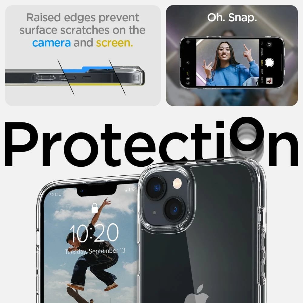 Mbështjellës Spigen Ultra Hybrid për iPhone 14, Transparent