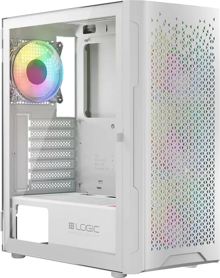 Kasë Logic Concept Aramis ARGB Midi, ATX, e bardhë