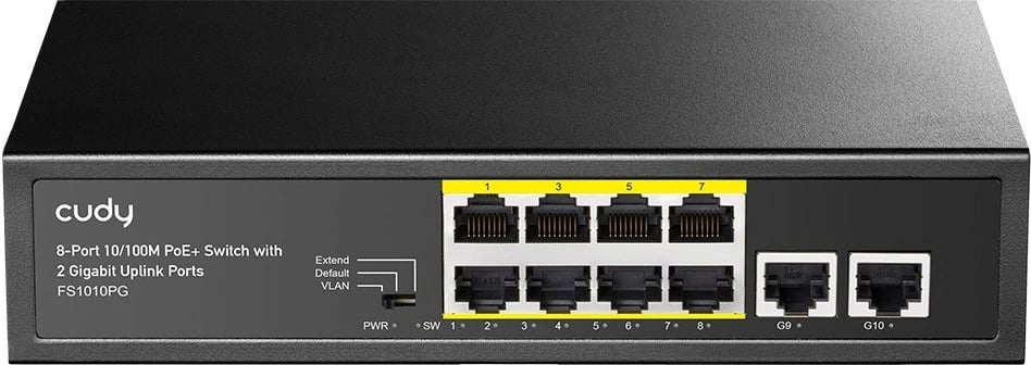 Switch Cudy FS1010PG 8xFE PoE+ 120W, 2x Gigabit Uplink, desktop, i pamenaxhuar