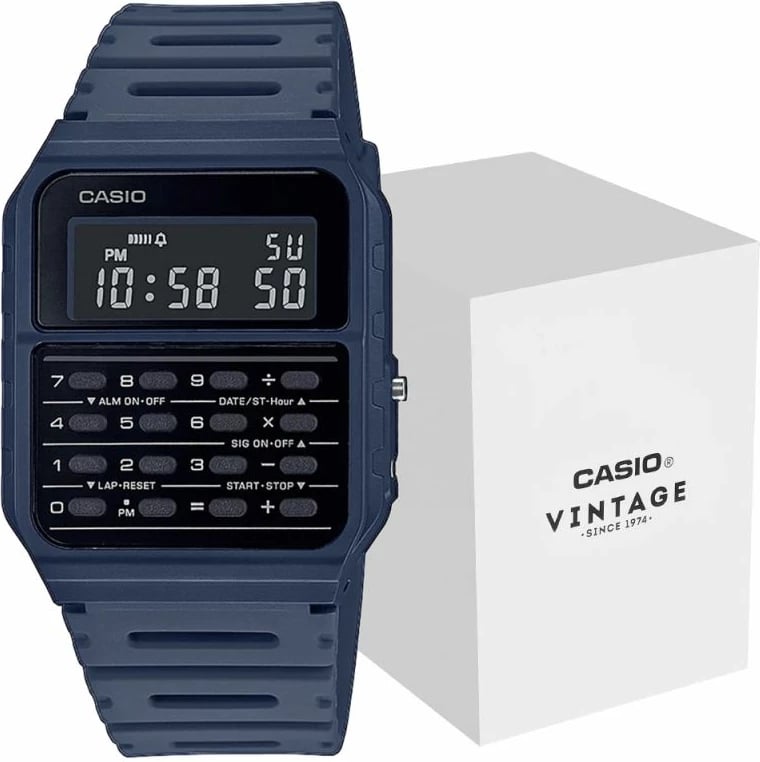 Orë dore CASIO për meshkuj, navy blue