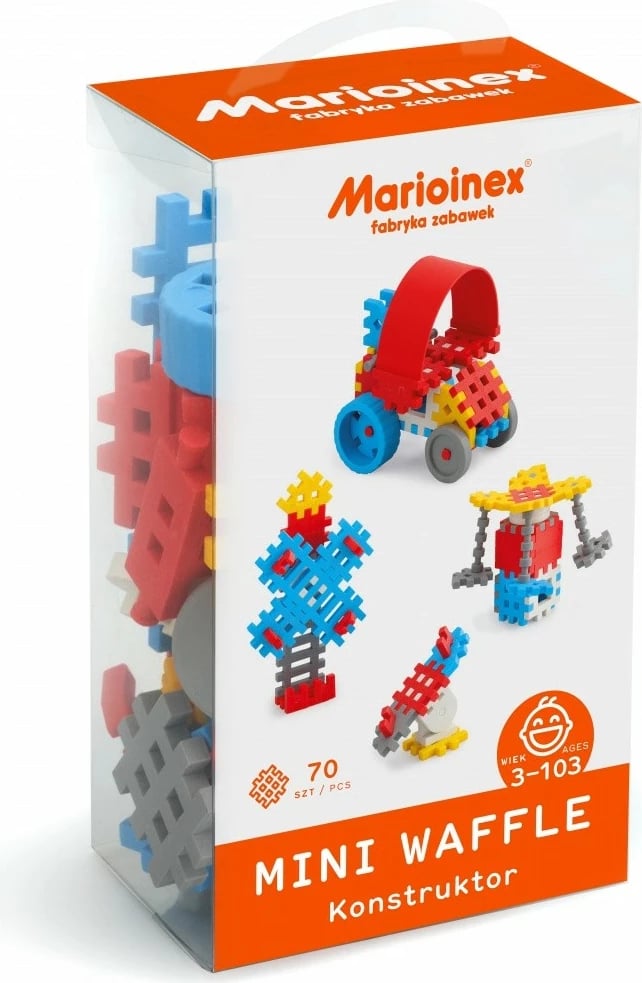 Set lodrash ndërtimi Marioinex Mini Waffle, 70 pjesë, për djem Set lodrash ndërtimi Marioinex Mini Waffle, 70 pjesë, për djem