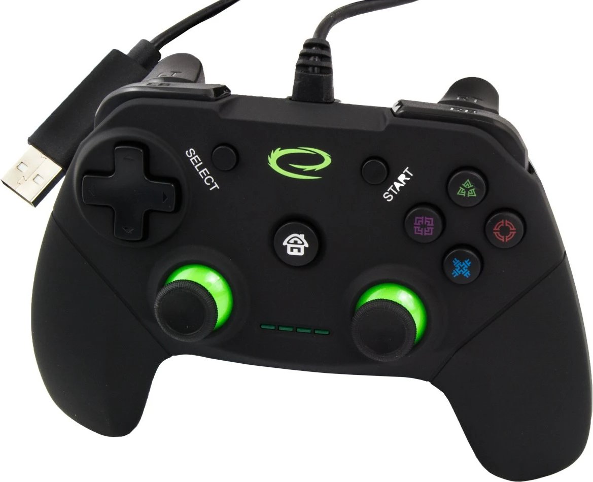Kontroller gaming Esperanza EGG110K për PC, Playstation 3, i zi