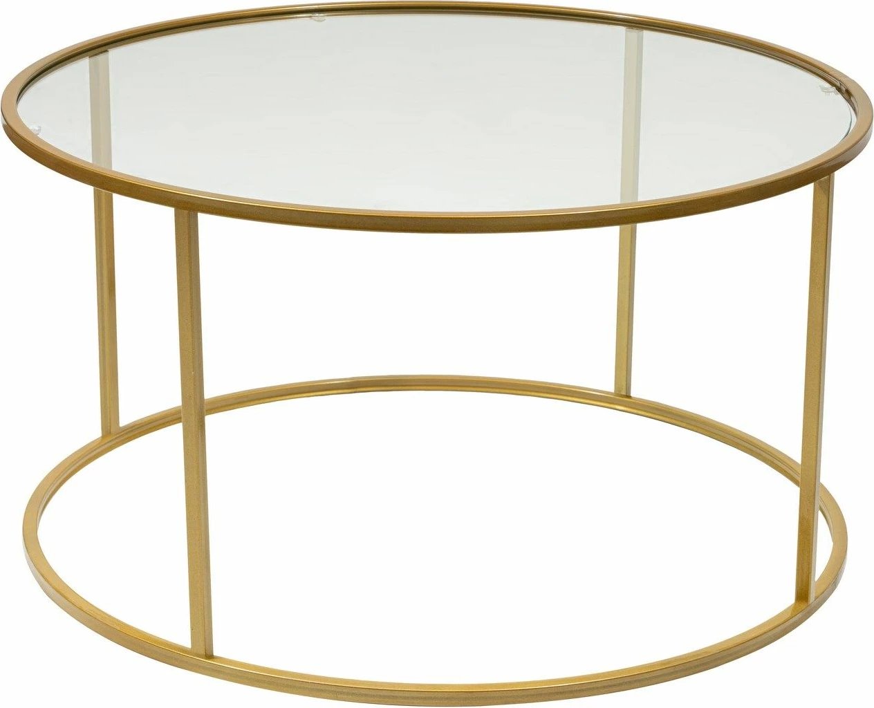 Tavolinë kafeje Hanah Home, Berlin 80, ngjyrë ari, transparente