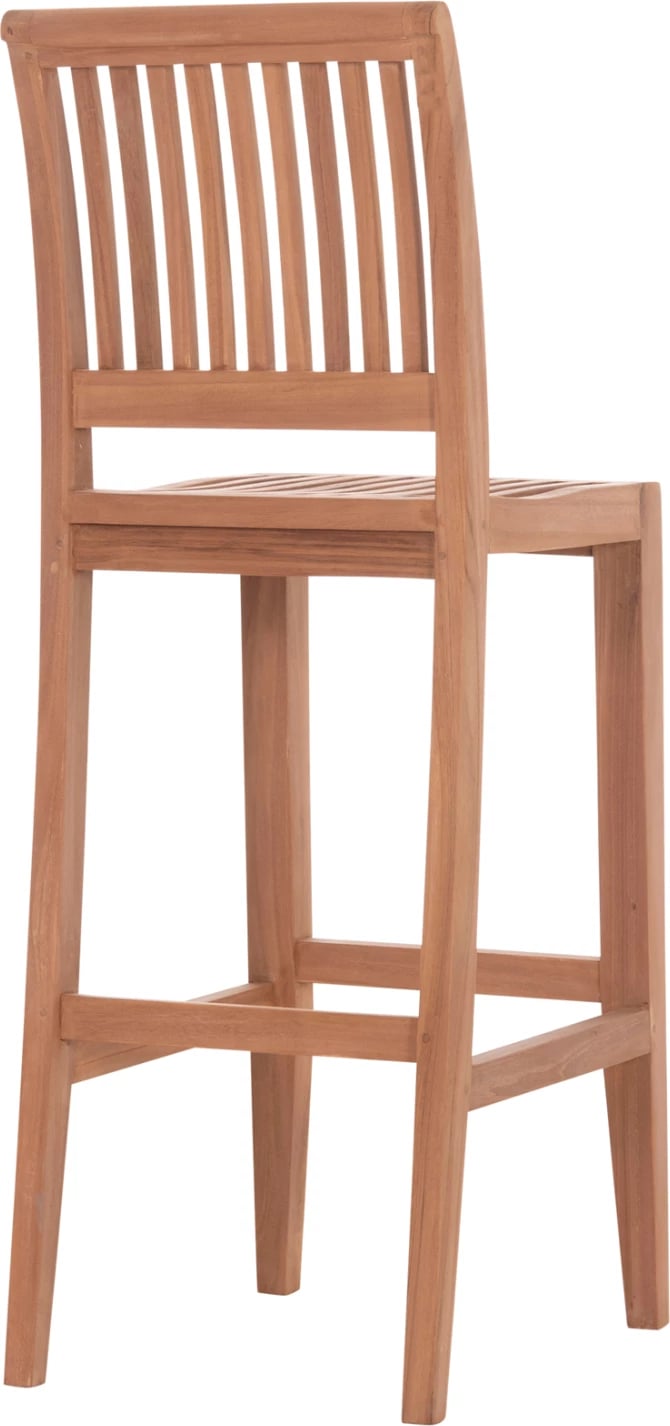 Karrige për bar me shpinore PAIPER, dru tik natyral, 40x49.5x114cm