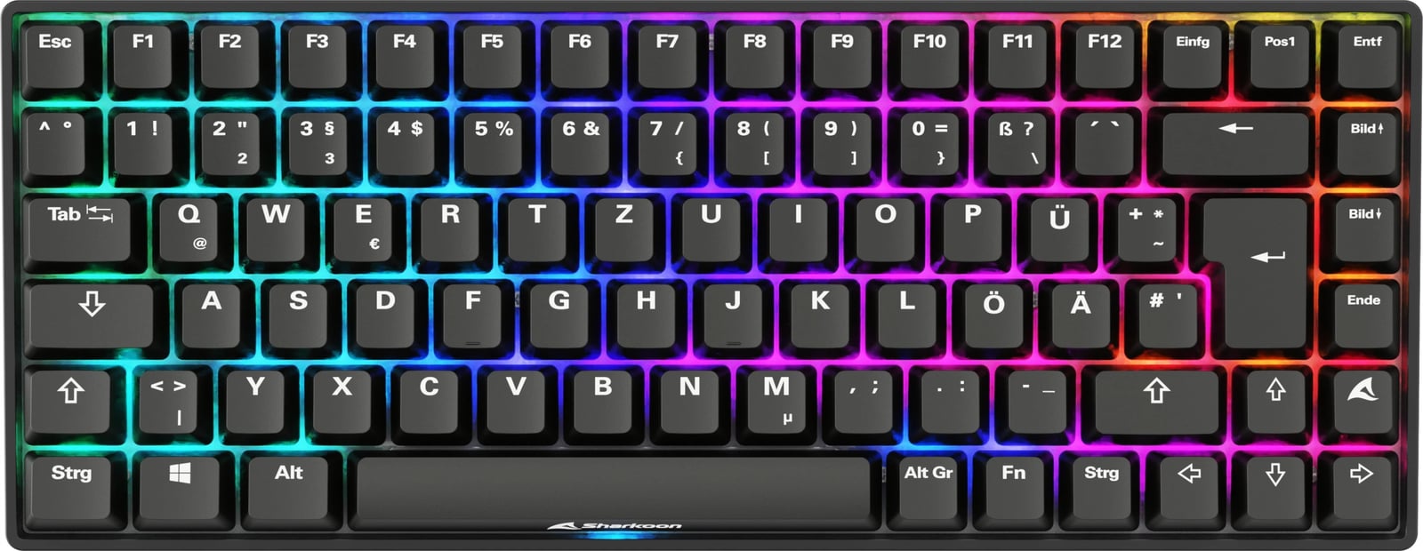 Tastierë Sharkoon SKILLER SGK50 S3 PBT, Gateron G Pro 3.0 Yellow, DE-Layout, e zezë