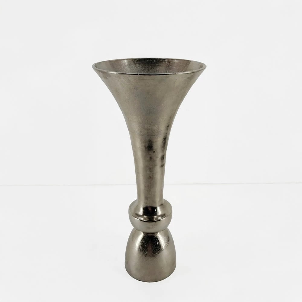 Vazo Luxor, alumin, ngjyrë argjendi-nikel, 23x23x50cm