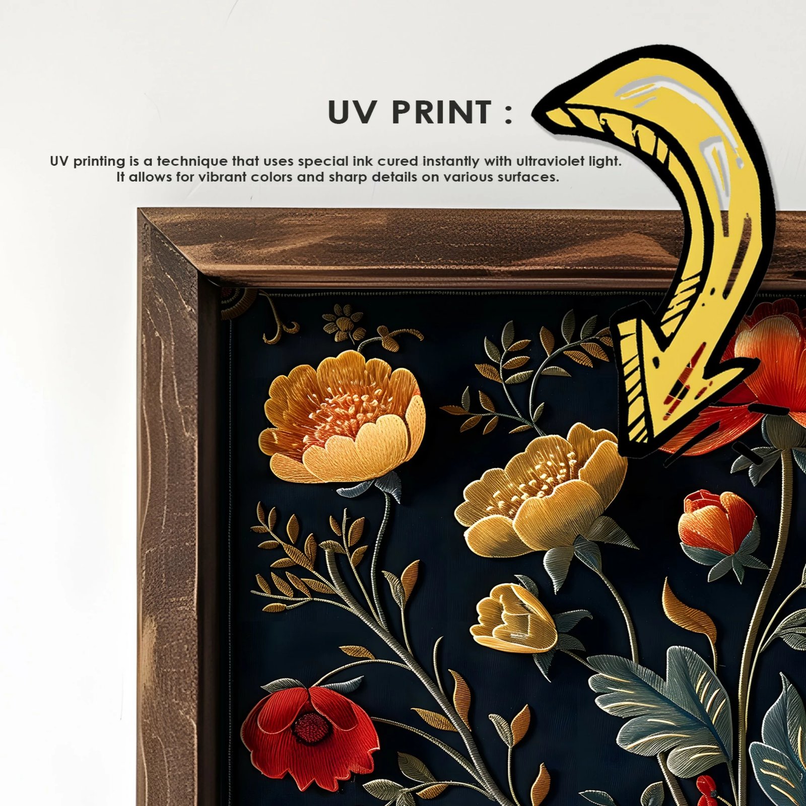 Pikturë dekorative me kornizë MDF, shumëngjyrëshe, GE211-L