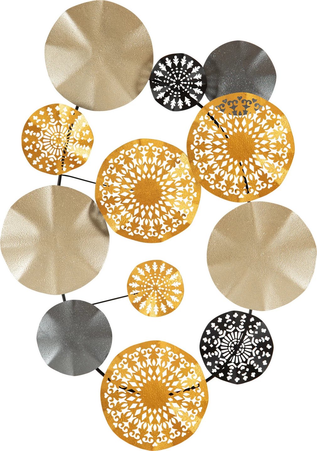 Aksesor dekorativ metalik për mur, Wallity, ngjyrë ari, CH109-1