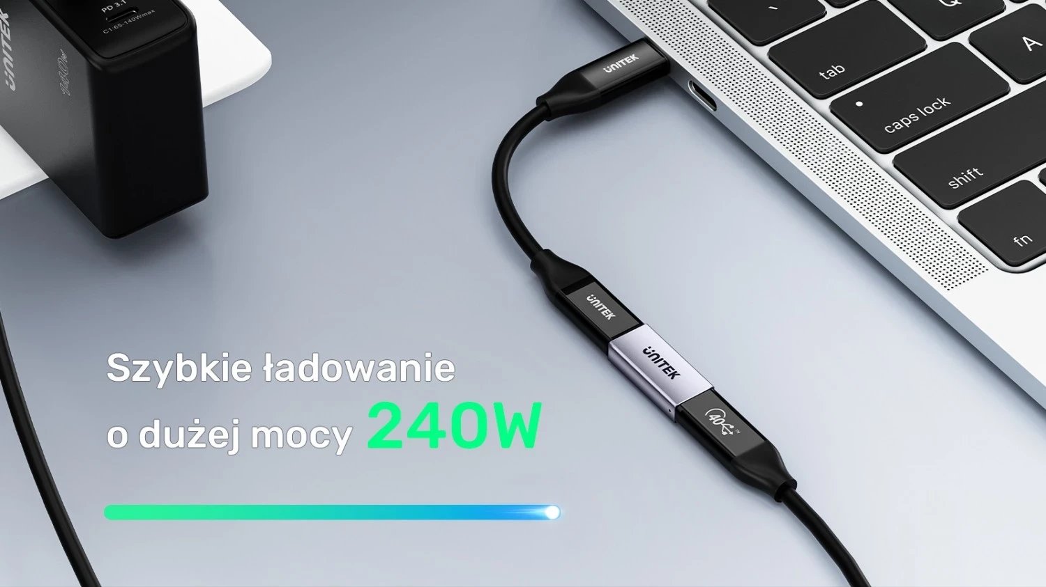 Lidhës Unitek USB-C(F) - USB-C(F) 8K 40Gbps 240W, ngjyrë argjendi