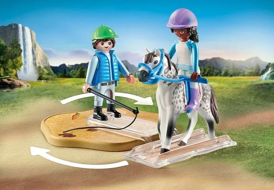 Set lodrash Playmobil Horses of Waterfall 71637, arenë moderne kalërimi, 67 pjesë