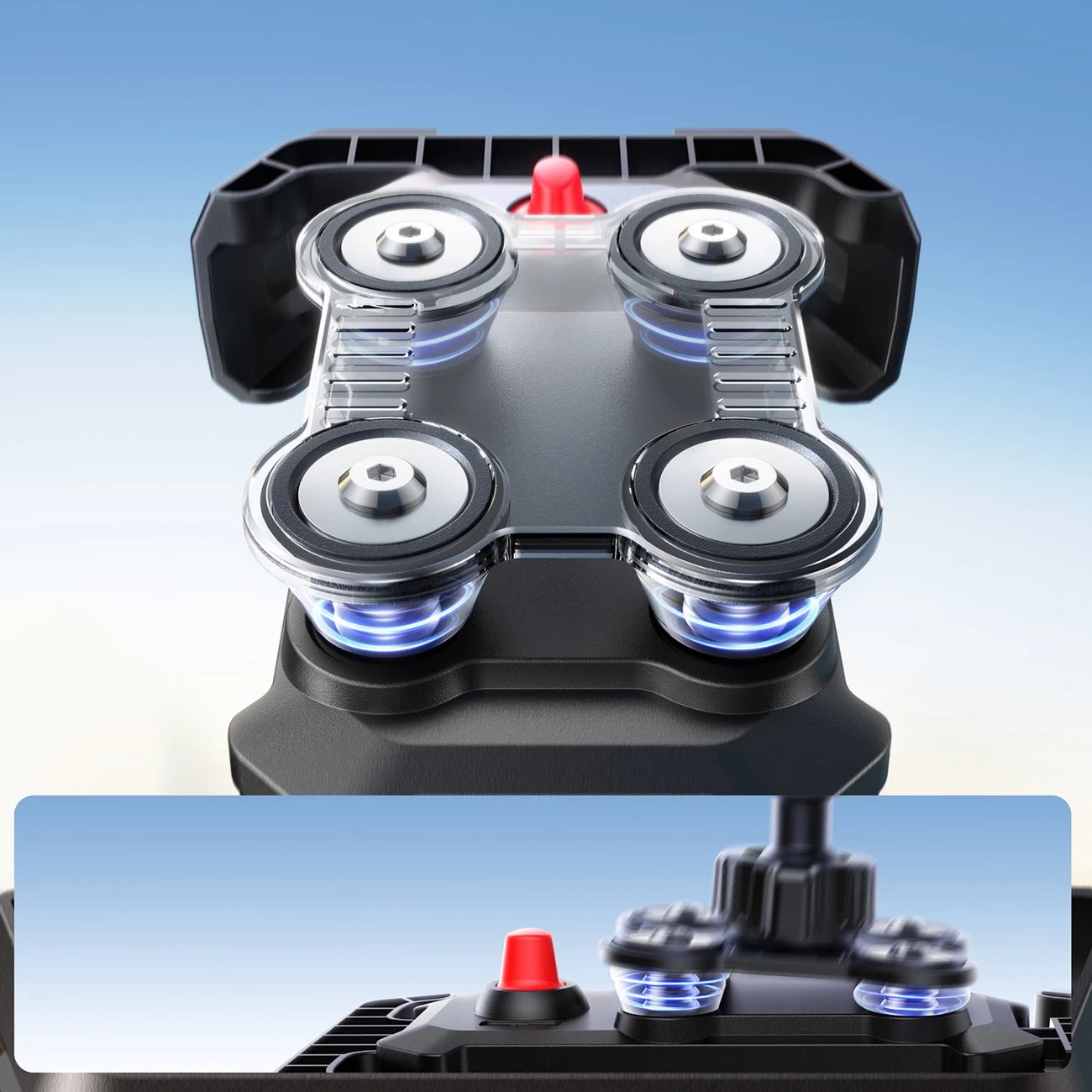 Mbajtës timoni për celular Joyroom JR-ZS428, shok-rezistent, rrotullim 360°, për biçikletë/motoçikletë/skuter, 4.7-7 inch, i zi