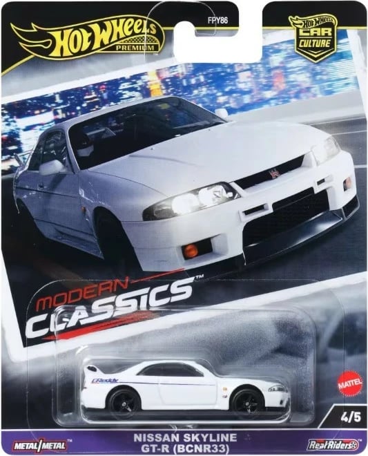Makine lodër Hot Wheels Nissan Skyline GT-R (BCNR33), 1:64, e bardhë