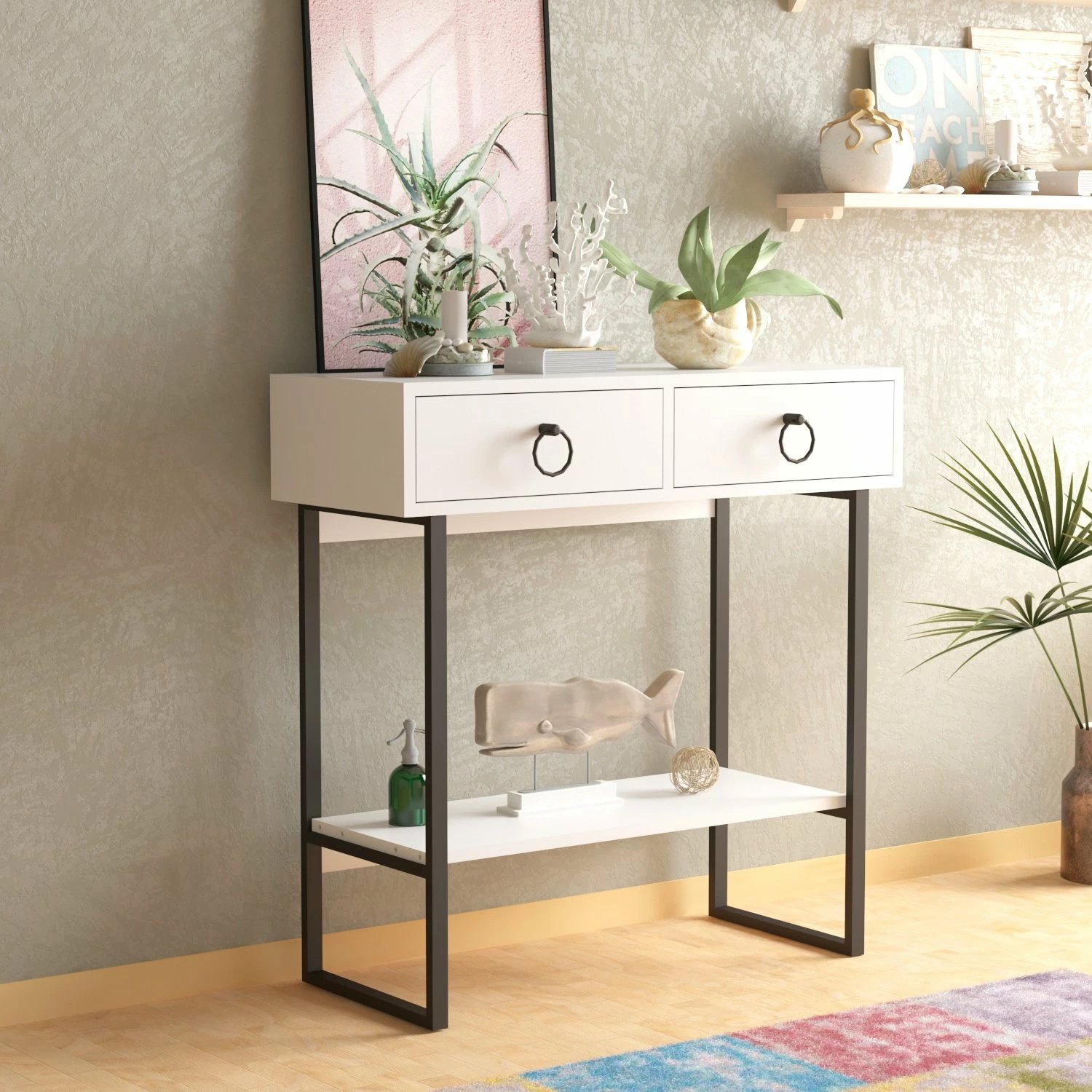 Bufe modern Valeri, ngjyrë e bardhë, Hanah Home