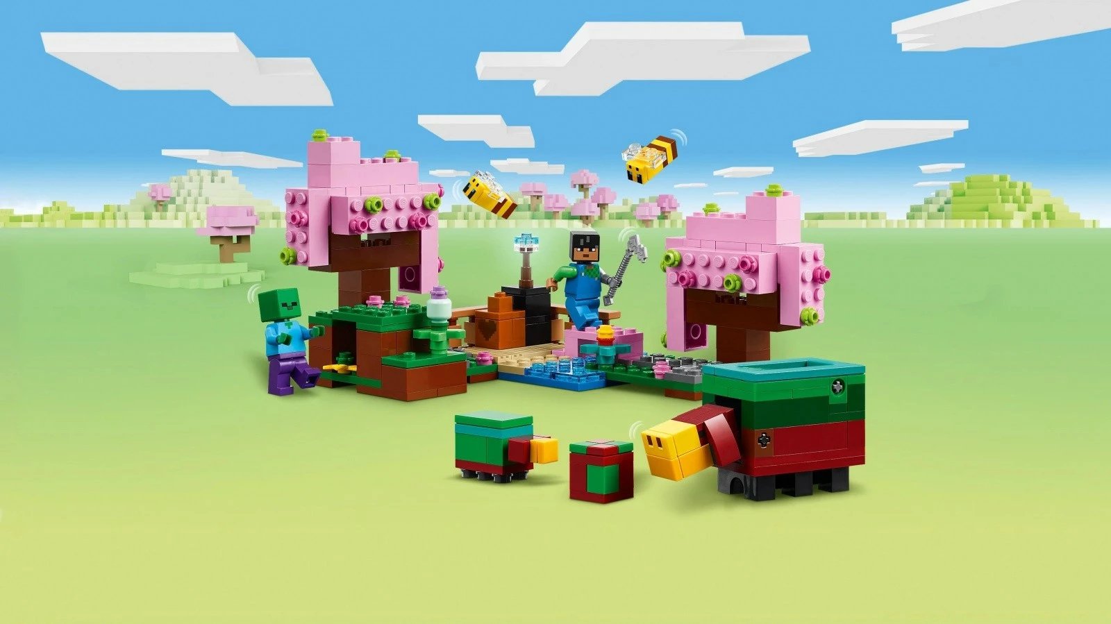 Set LEGO Minecraft Cherry Blossom Garden 21260, 304 pjesë, plastikë, për fëmijë 8+