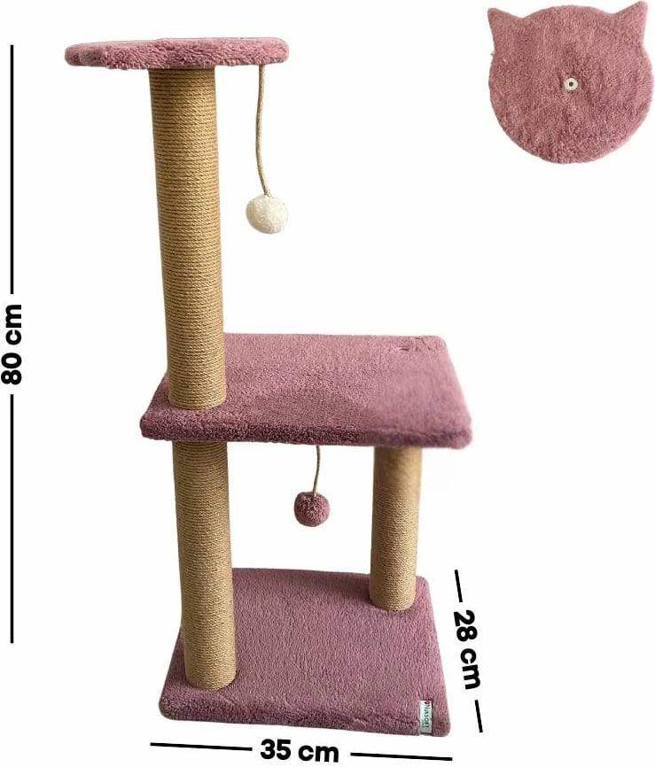 Dru për gërvishtje për mace, Tina 2, ngjyrë rozë e zbehtë