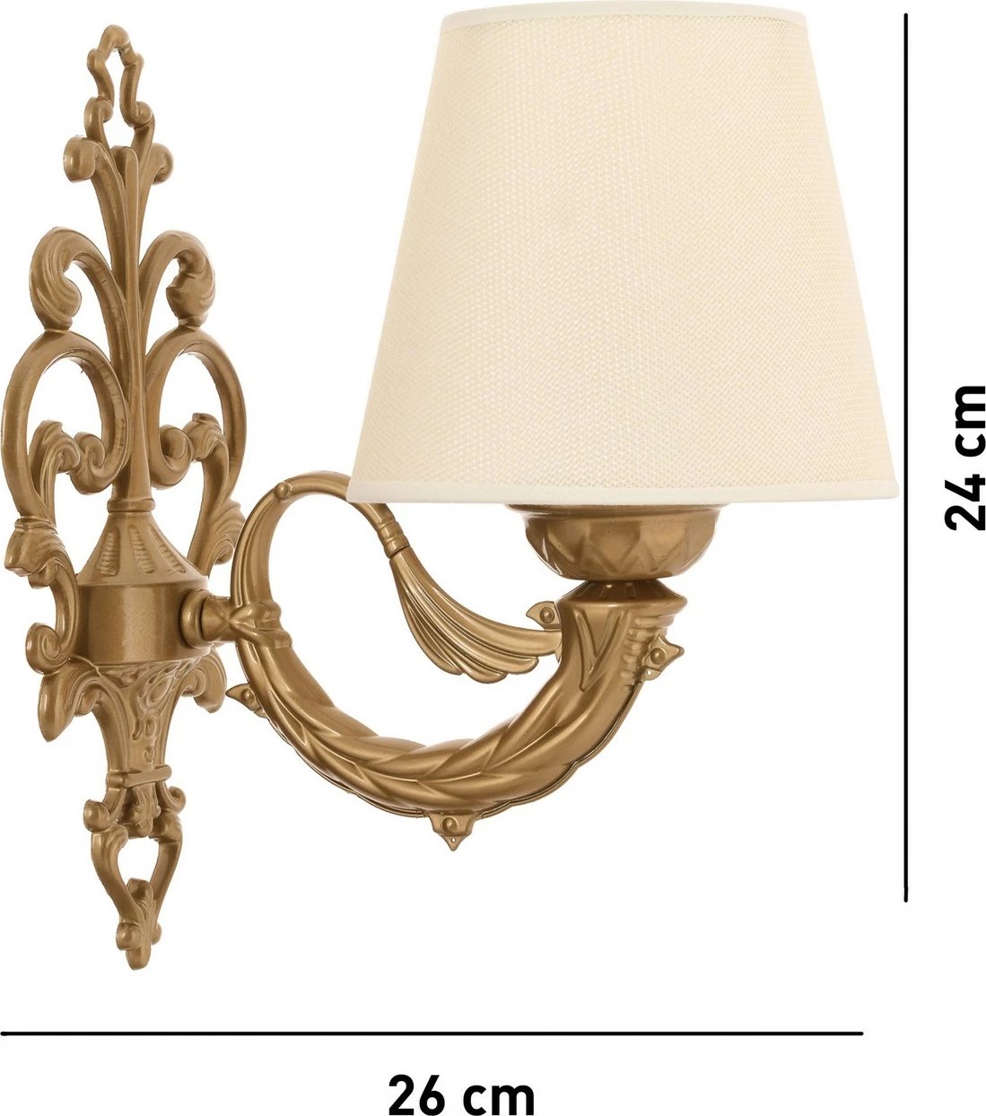 Llambë muri Opviq, ngjyrë krem dhe ari, Lily