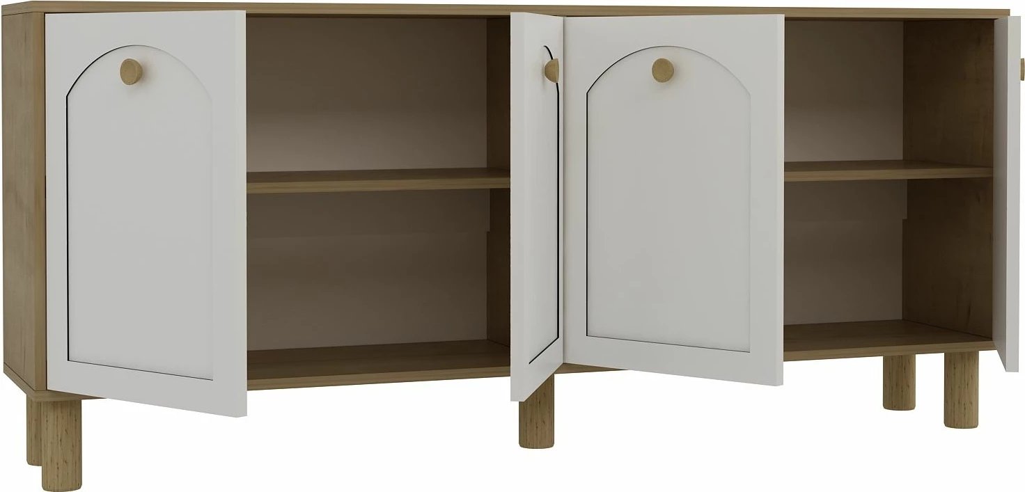 Konsolë Skye Decor, model i thjeshtë KX180 Bohem, ngjyrë lis safir dhe e bardhë