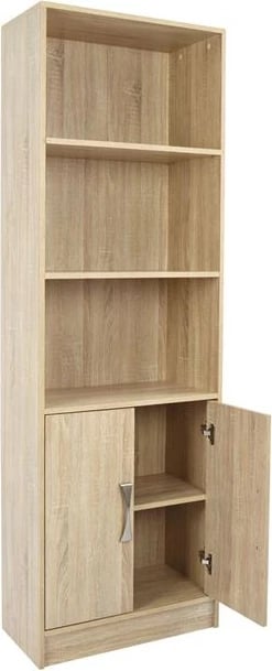 Librari melamine, ngjyrë sonama, me dorezë metalike, FH2027.03, 60x30x180 cm