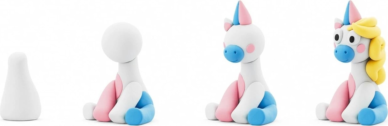 Masë modelimi Hey Clay Unicorns 3 Pack Lighty, Tm Toys, 3 kanaçe, shumëngjyrëshe