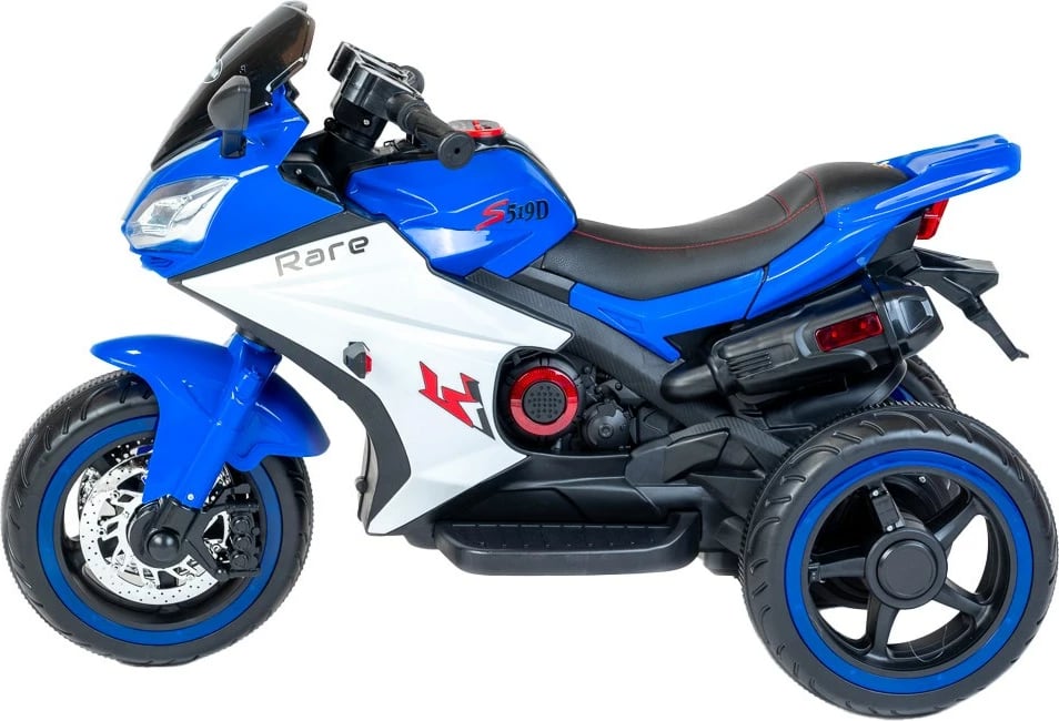 Motoçikletë elektrike për fëmijë, Baby Mix Rare, 6V 7Ah, 2x motor 380, 3 rrota, blu