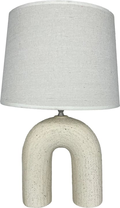 Llambë tavoline Archo, qeramikë, ngjyrë bezhë, D30x45cm