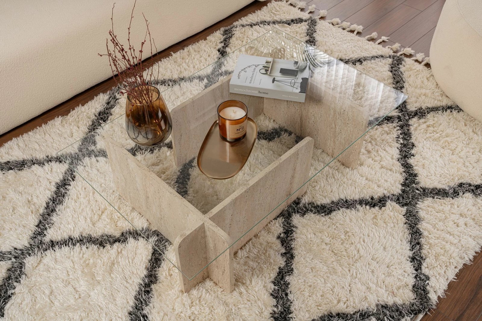 Tavolinë kafeje Nordure, Flavio, travertin