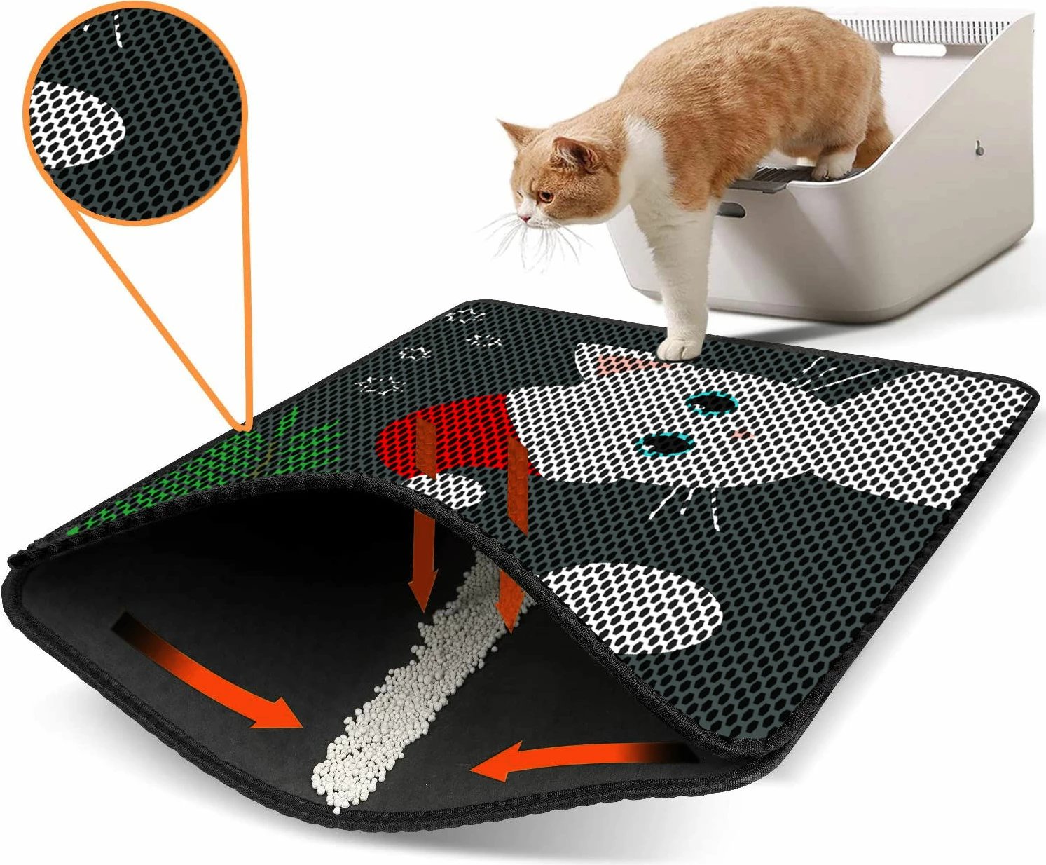 Tapet për rërë mace, shumëngjyrësh, Paws & Whiskers, Nrszn0185, 45x60cm