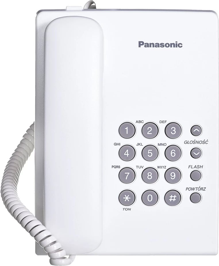 Telefon fiks Panasonic KX-TS500PDW, i bardhë