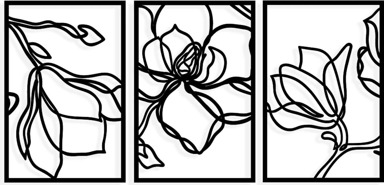 Aksesor dekorativ metalik për mur, Wallity Adda, ngjyrë e zezë, 120x56.5cm