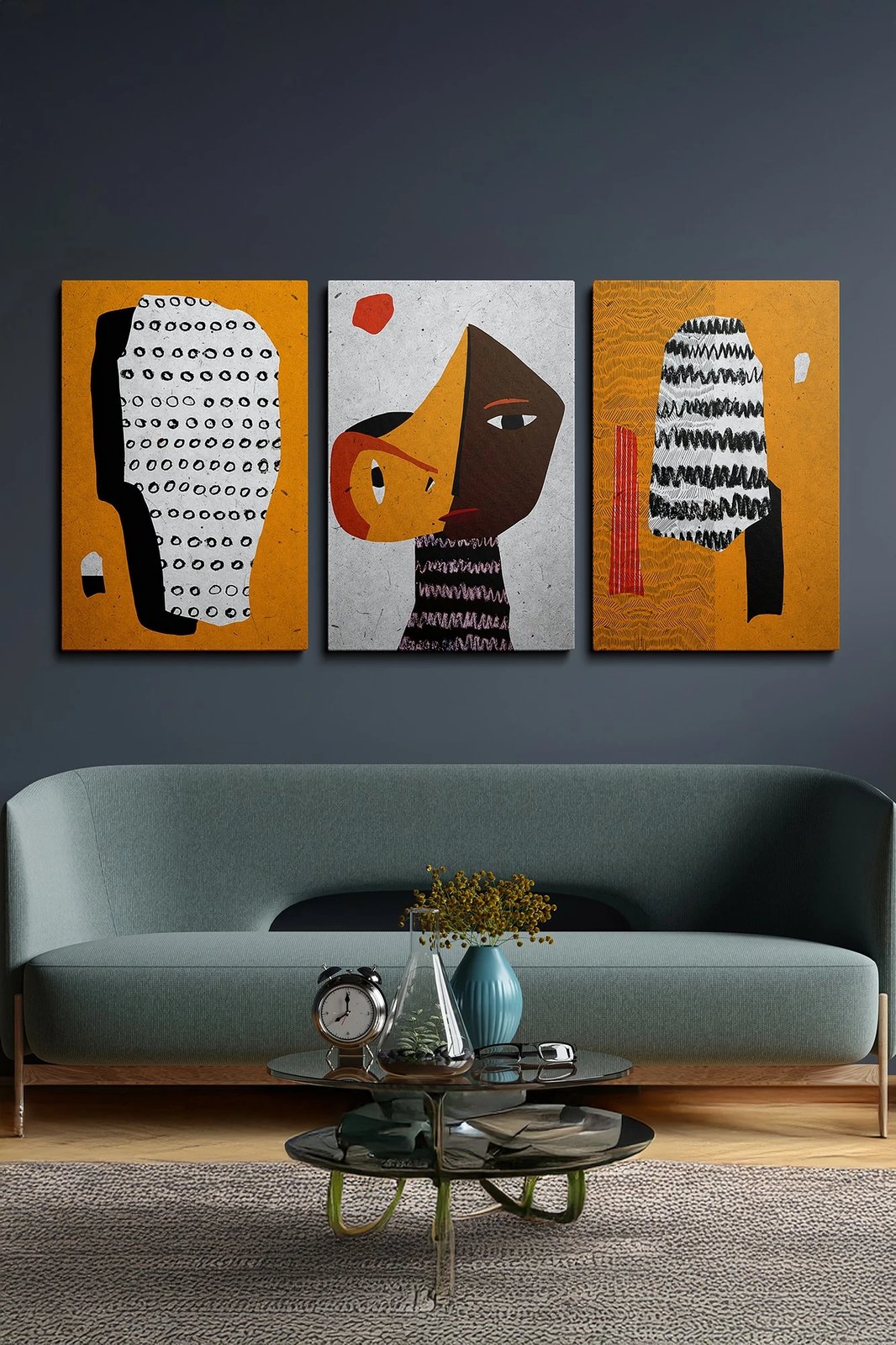 Pikturë dekorative në kanavacë (3 pjesë), Wallity, Ersycnvs7, shumëngjyrëshe, 40x60cm