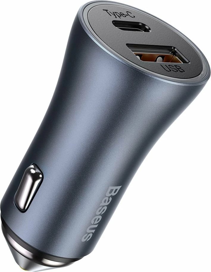 Karikues veture Baseus Golden Contactor Pro, 40W, 2 porta USB-A/USB-C, me kabllo USB-C, Gri
