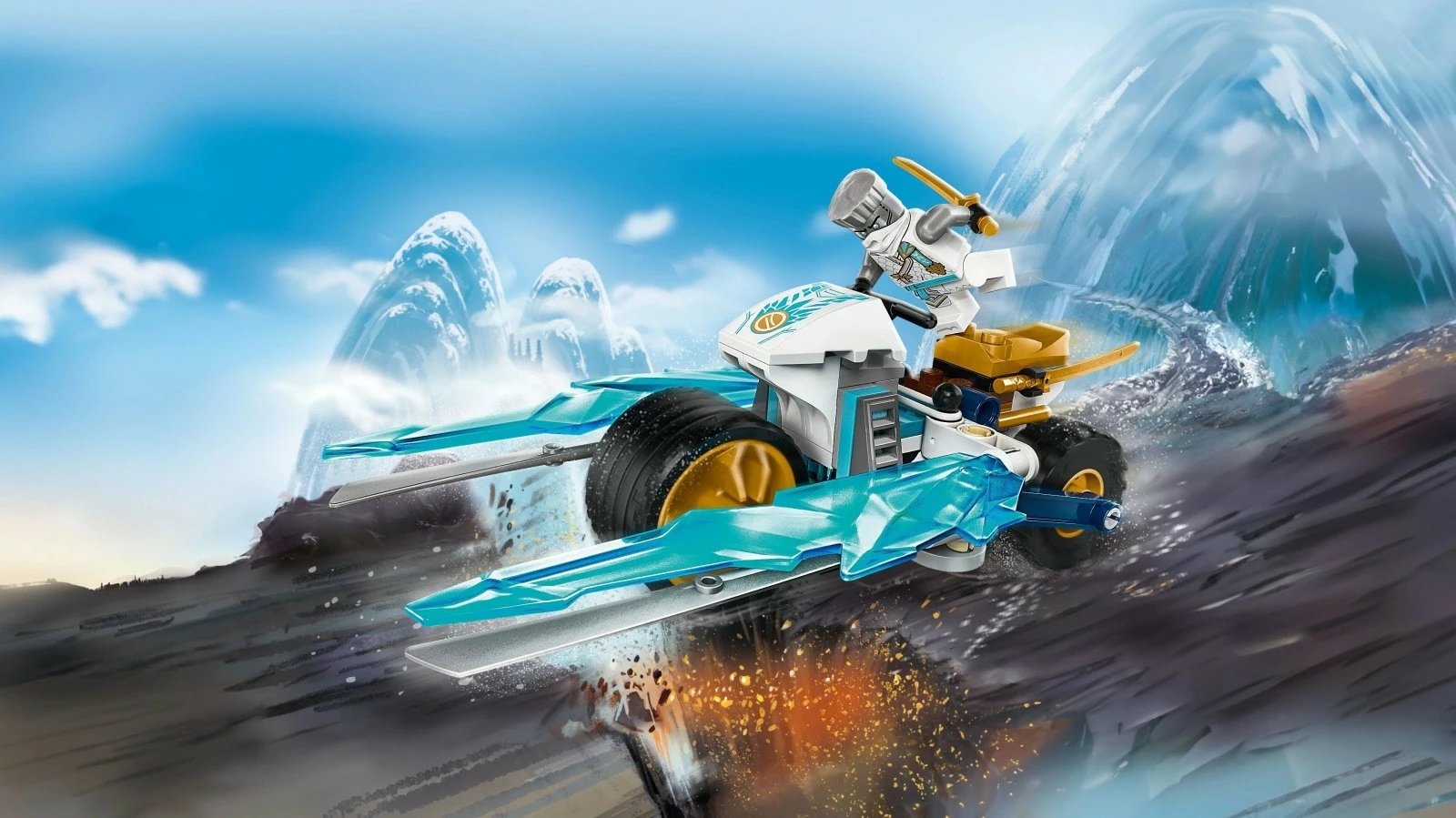 Set LEGO Ninjago Zane's Ice Motorcycle 71816, 84 pjesë, plastikë