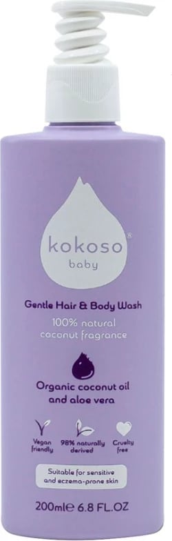Xhel dushi Kokoso Gentle Hair & Body Wash 100% Natural Coconut, 200 ml