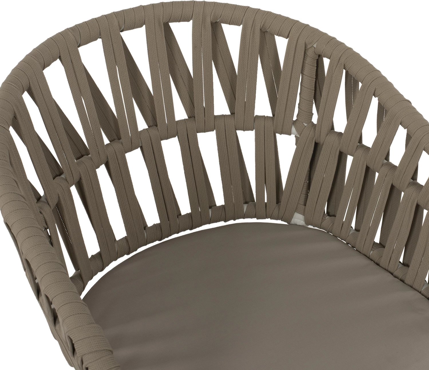 Karrige alumini e bardhë me litar bezhë 57x56x78 cm.FH5857.02