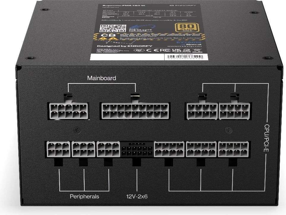 Kasë energjie Endorfy Supremo FM6 Gold 750W, modular, e zezë Kasë energjie Endorfy Supremo FM6 Gold 750W, modular, e zezë